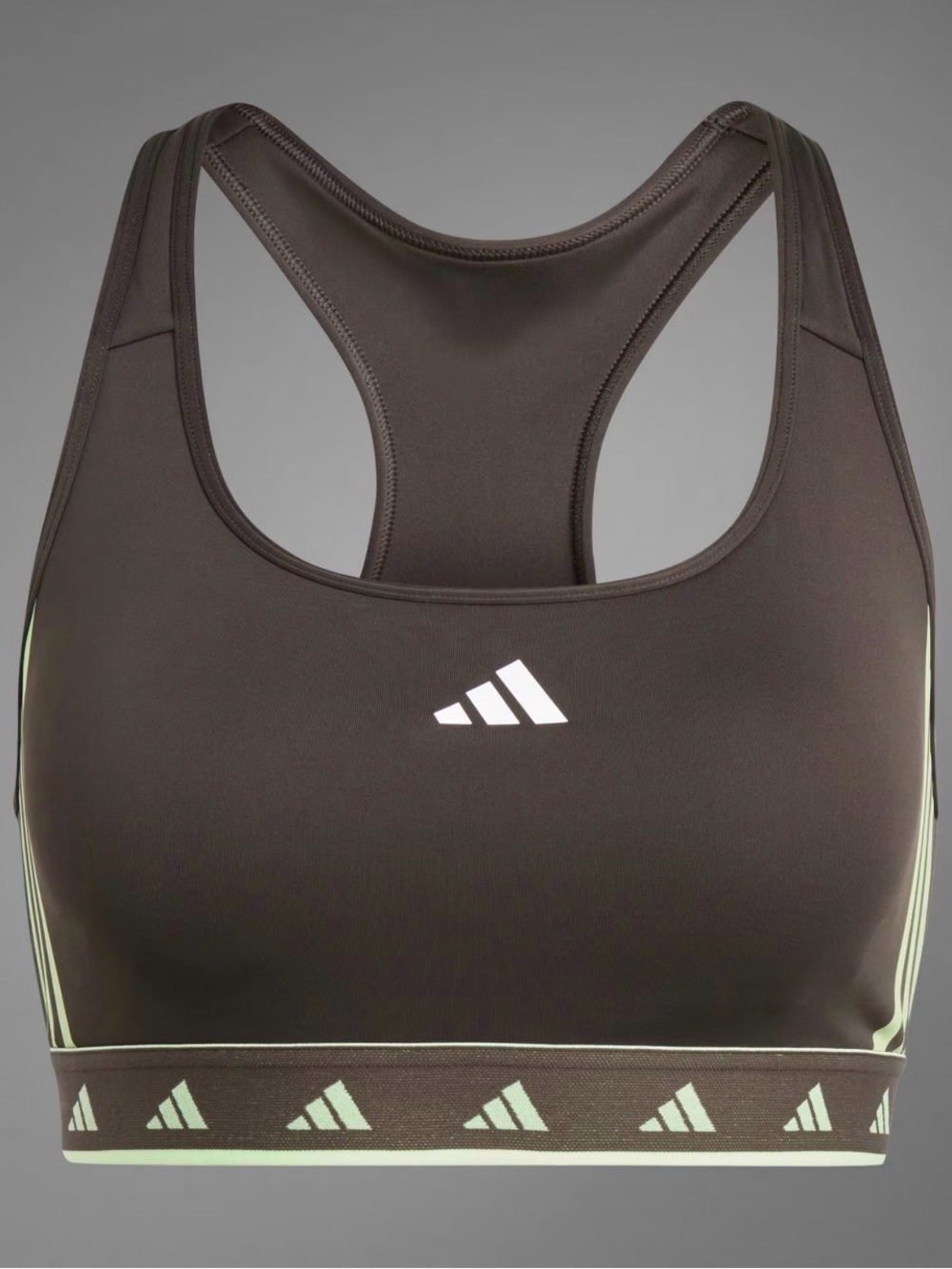 adidas Black Sports Bra with Mint Trim and Logo Band